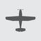 Airplane icons with screw. Vector plane silhouette