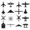 airplane icons set