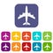 Airplane icons set