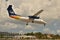 Airplane landing Big Maho Beach saint Martin Caribic Dutch antilles