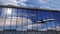 Airplane landing at Nur-Sultan, Astana Kazakhstan airport mirrored in terminal