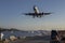 Airplane landing on Skiathos Airport