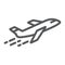 Airplane line icon, aircraft and travel, plane sign, vector graphics, a linear pattern on a white background.