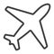 Airplane line icon, web and mobile, flight mode