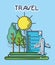 Airplane list landscape tourist vacation travel