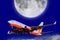 Airplane and moon