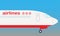 Airplane nose. Airplane side view. Passenger plane or aircraft flat vector illustration.