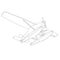 Airplane outline. Plane landing on the water. Vector illustration