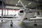 Airplane parked in hangar