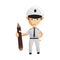 Airplane Pilot Holding Pencil Cartoon Character Aircraft Captain in Uniform