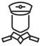 Airplane pilot linear icon. Professional person symbol