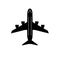 Airplane plane airliner icon isolated on white background. Flat style.