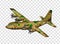 Airplane Png Transparent background, military aircraft multy role C30 on desert camo body color