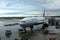 Airplane prepared for departure at the airport of Munich, Germany