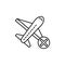 Airplane, prohibit icon. Simple line, outline vector elements of viral pandemic icons for ui and ux, website or mobile application