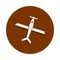 airplane with propellers icon in badge style. One of Drons collection icon can be used for UI, UX