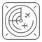 Airplane radar thin line icon, airlines concept, radar monitor vector sign on white background, radar outline style for