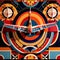 Airplane, retro vintage air travel in art deco style illustration