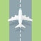 Airplane runway. Airplane trendy icon. Vector illustration