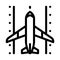 Airplane On Runway Airport Icon Thin Line Vector