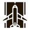 Airplane On Runway Airport Icon Vector