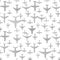 Airplane seamless background. Aircraft transportation pattern template. Aviation vector repeatable texture.