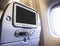 Airplane seats Blank screen monitor Passenger Entertainment on board