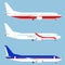 Airplane, a set of aircraft, air transport.