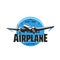 Airplane show icon, aviation planes flight airshow