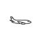 Airplane side view line icon