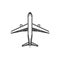 Airplane simple icon.