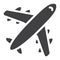 Airplane solid icon, travel transport, aircraft