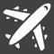 Airplane solid icon, travel transport, aircraft