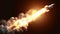 Airplane start engine burst takeoff smoke trail. Isolated realistic jet takeoff explosion speed effect. White spacecraft