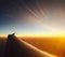 Airplane sunset