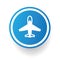 Airplane symbol,Blue button