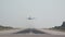 Airplane take-off from airport runway