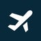 Airplane taking off simple icon, airport symbol