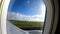 Airplane taxiing in Guadeloupe airport on a clear day