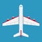 Airplane of top view. Aircraft icon in flat style. Vector.