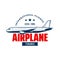 Airplane tours, airline travel retro vector icon