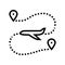 airplane track map location line icon vector illustration