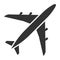 Airplane transport and business aviation jet black icon