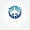 Airplane Transportation symbol vector