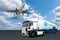 Airplane and truck with hydrogen