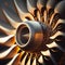 Airplane turbine closeup. Generative AI