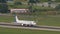 Airplane of Ural Airlines braking