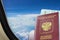 Airplane vacation journey with russian passport