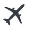 Airplane vector flat design black icon. Plane simple silhouette