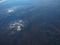 Airplane view of the lakes and swamps of the Arctic tundra. Varandey, Zapolyarny